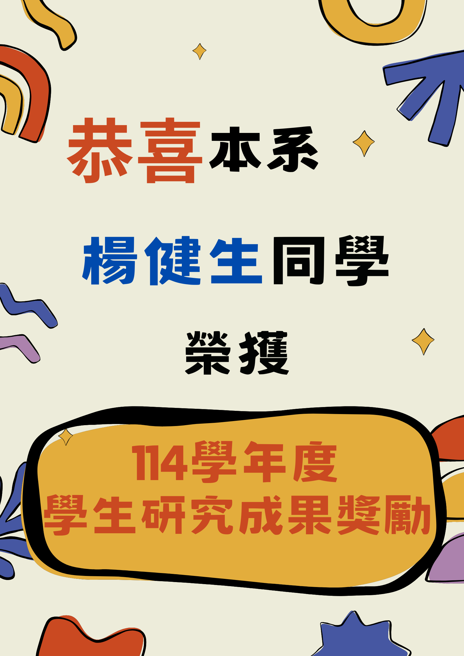米色深橘色不規則塗鴉學校才藝表演直式教育海報 (1)