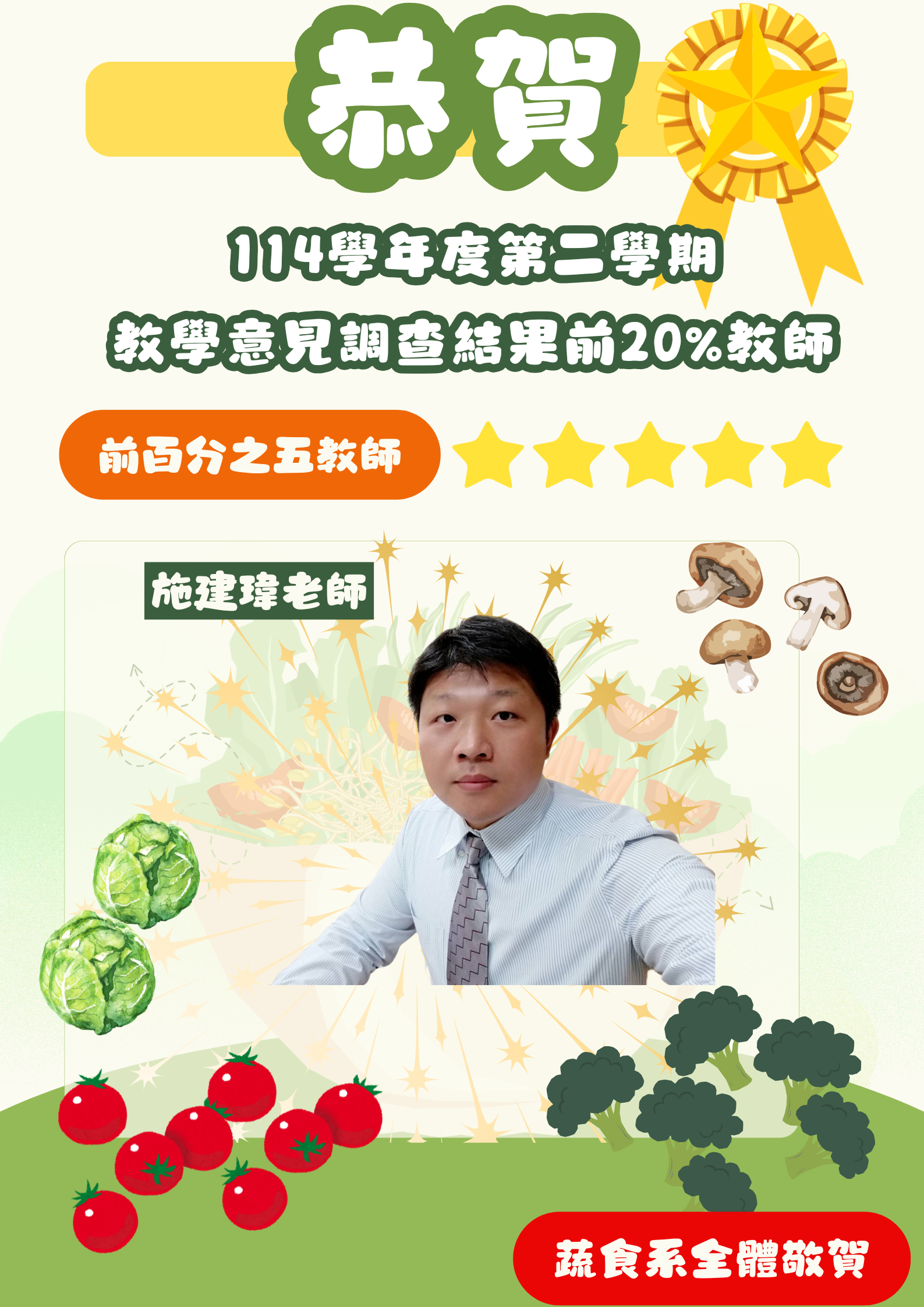 蔬食系教师教学意见海报